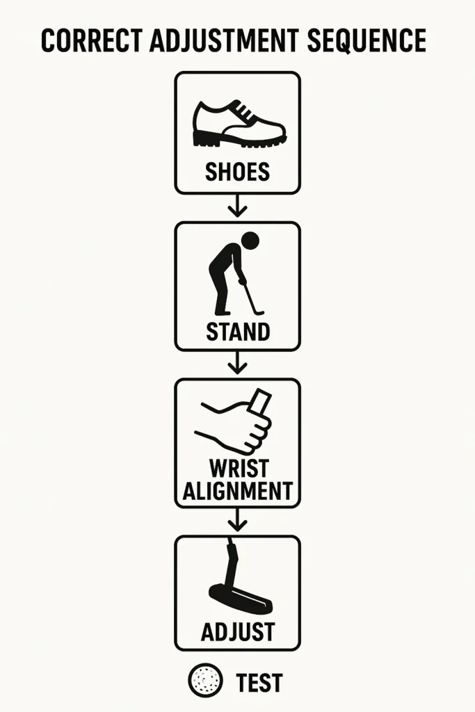 Correct walker height adjustment sequence