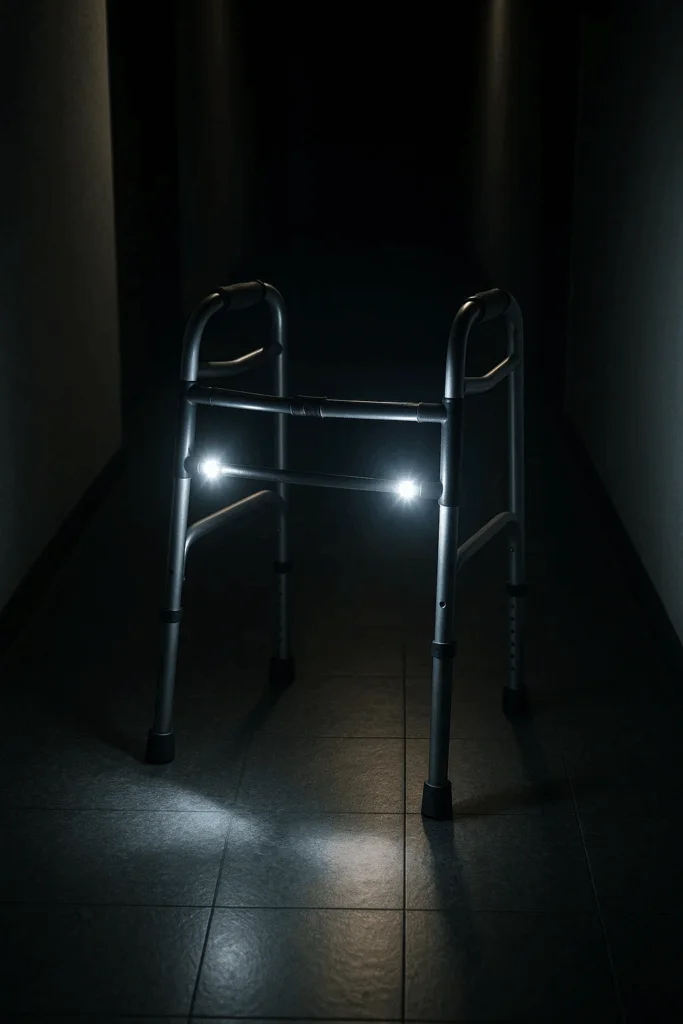 Clip-on walker light attachment for better visibility
