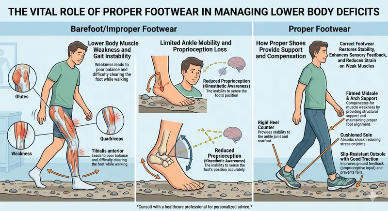 The vital role of proper footwear in managing lower body deficits