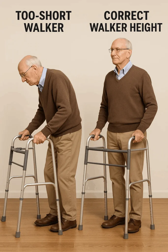 Walker height fitting guide